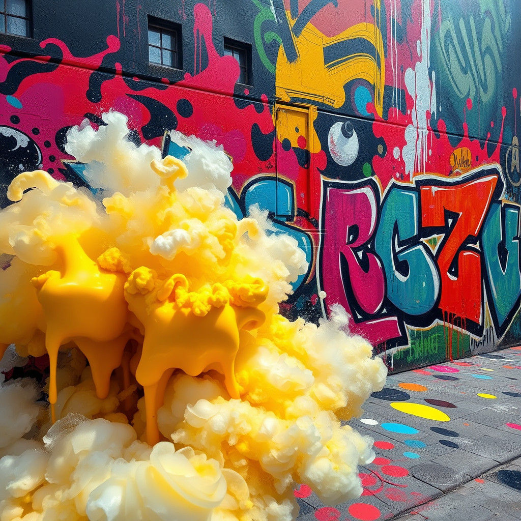 Polychromatic Street Art Scene with Graffiti