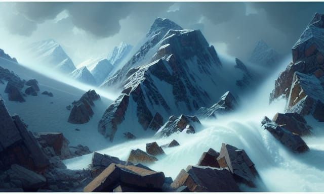 Avalanche Threatens Village: Precisionist Art