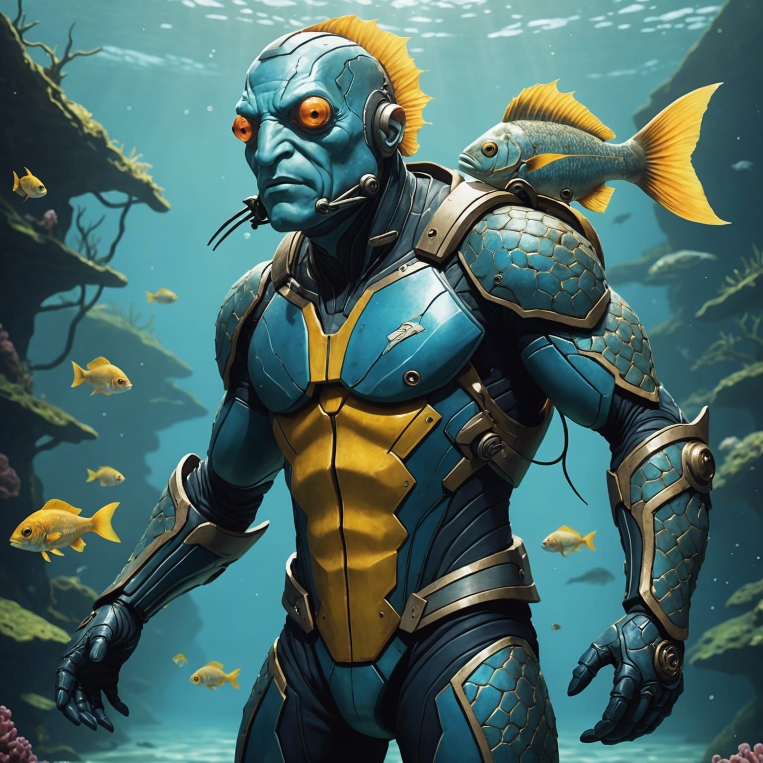 AI Generated Image of a Fish Man