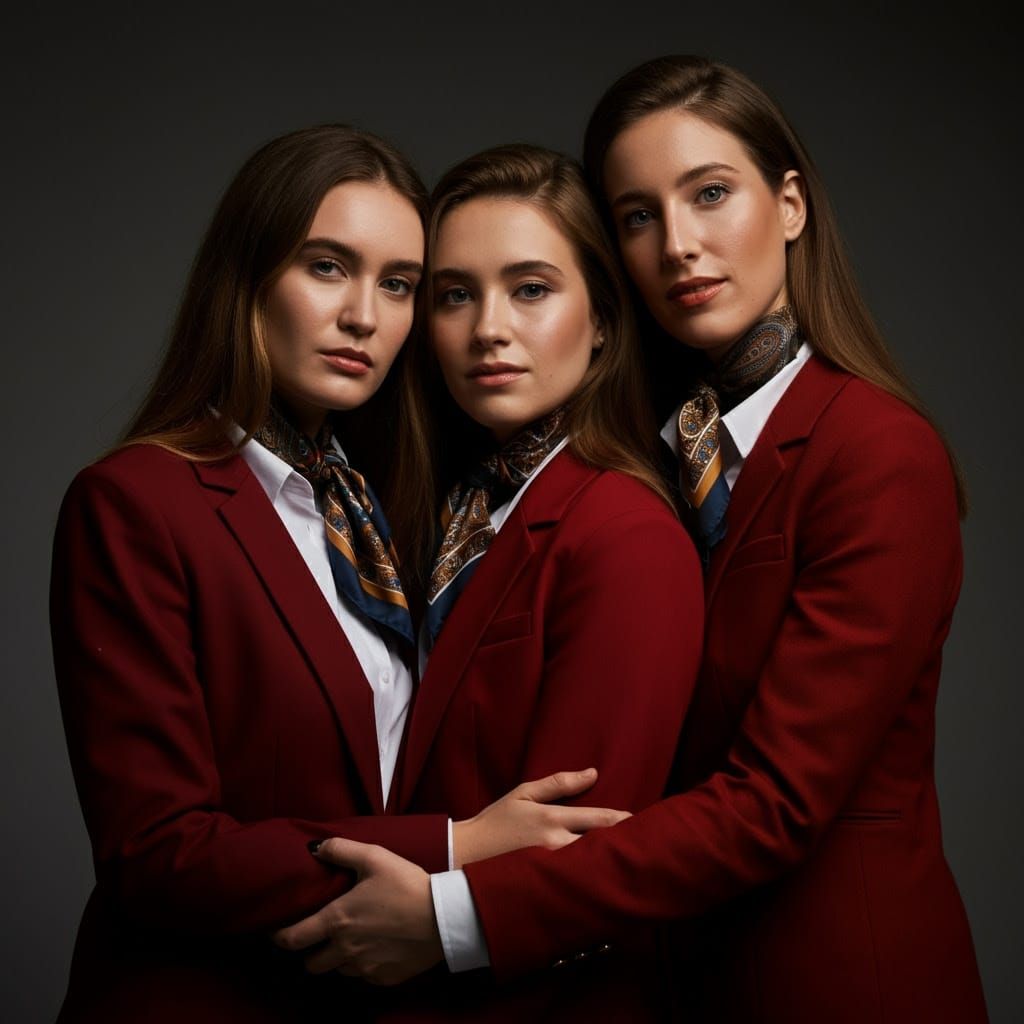 Women in Elegant Business Attire Share a Heartfelt Moment