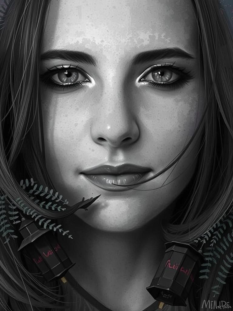 Woman Taking Selfie in Futuristic Cityscape