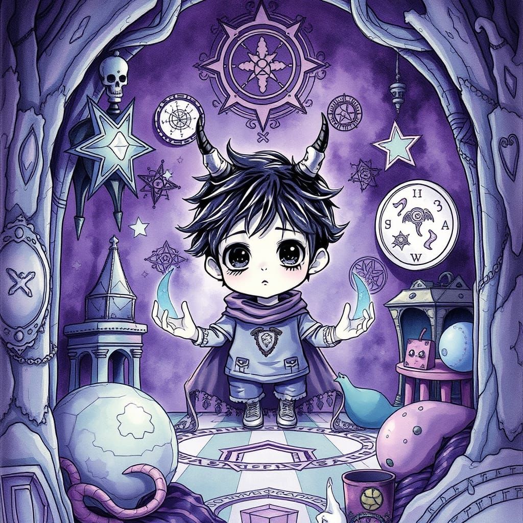 Dreamlike Kidcore Scene in Manga Style