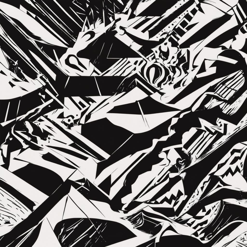 Cosmic Horror Abstract Art with Sharp Angles