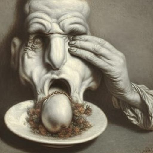 A man eating his own nose