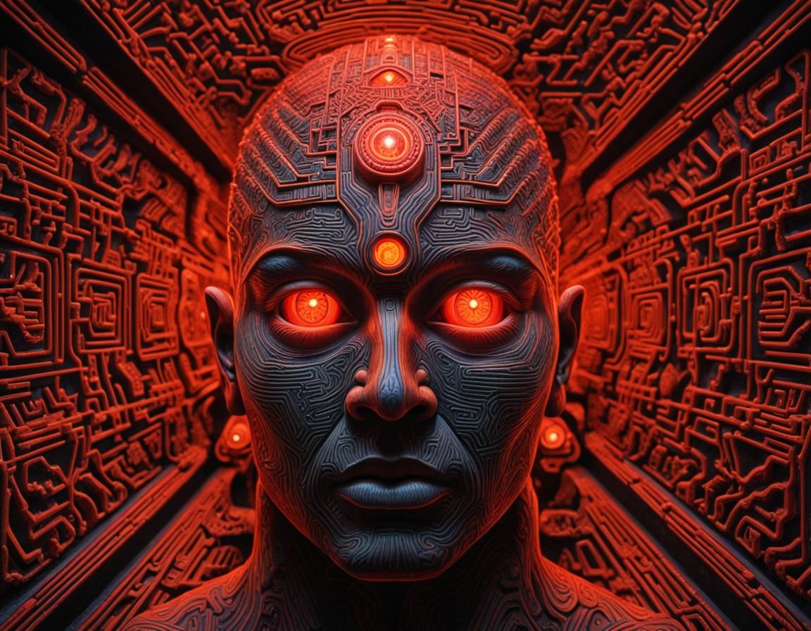 Luminescent Pineal Gland with Geometric Patterns in Sci-Fi A...