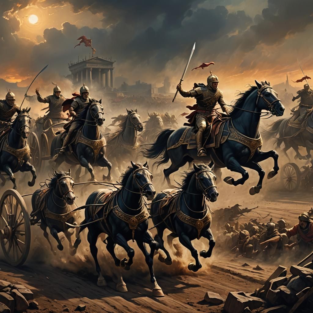 Classical Era Chariot Race at Dawn