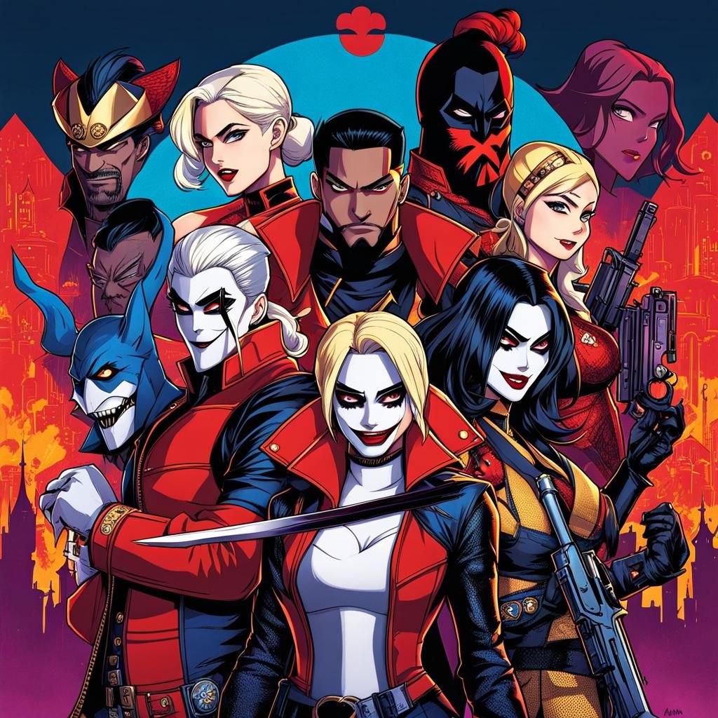 Suicide Squad Reimagined as Anime Disney Villains