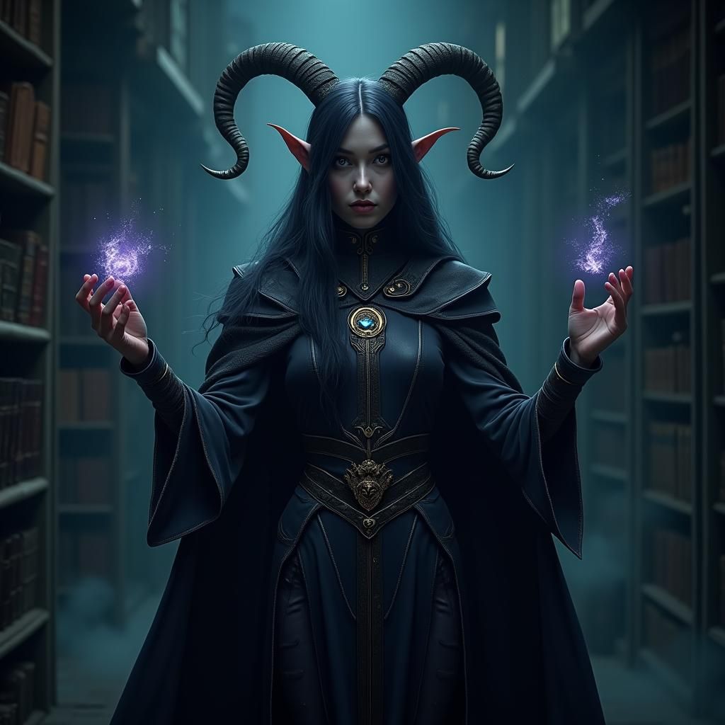 Dark Elf Knowledge Domain Cleric with Demon Blade