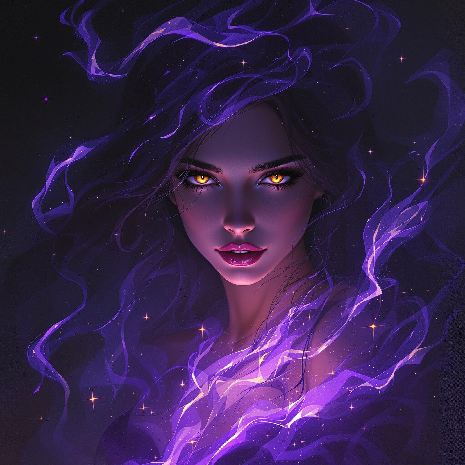 Ethereal Goddess Embodied in Violet Flame