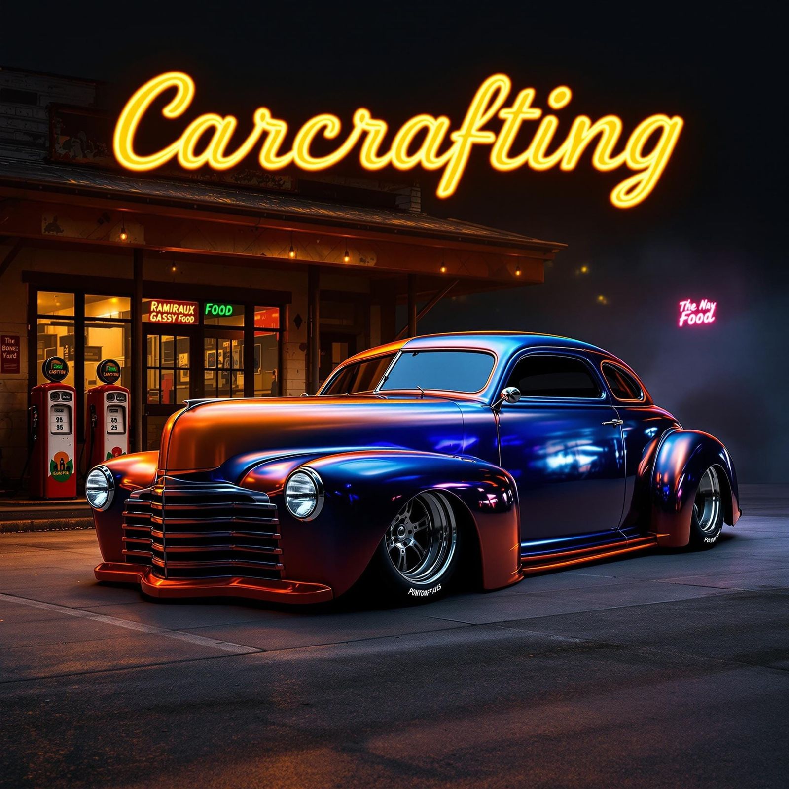 Cyberpunk Car Culture in a Futuristic, Industrial Aesthetic