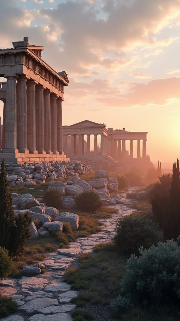 Athens Acropolis at Dawn: Cinematic Golden Light