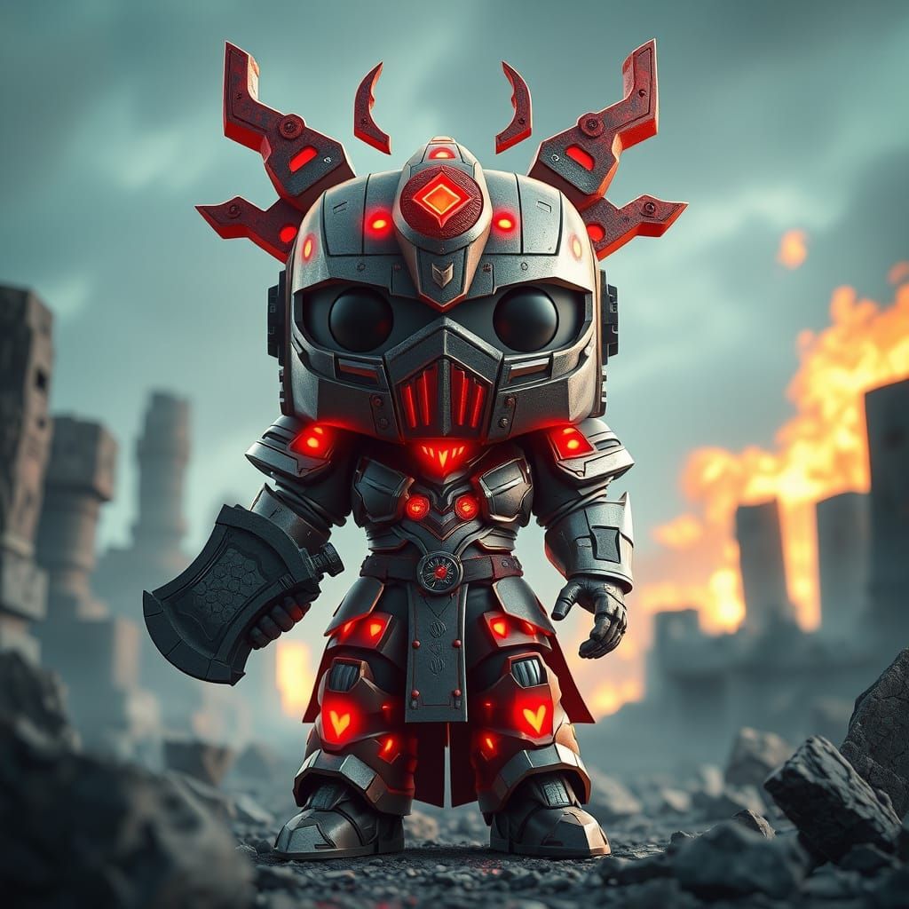 Armored Warlord Funko Pop in Anime Style