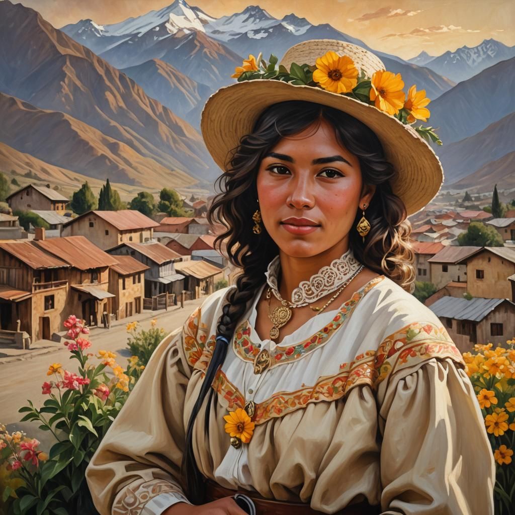 Chilean Woman Portrait in Old Master Style