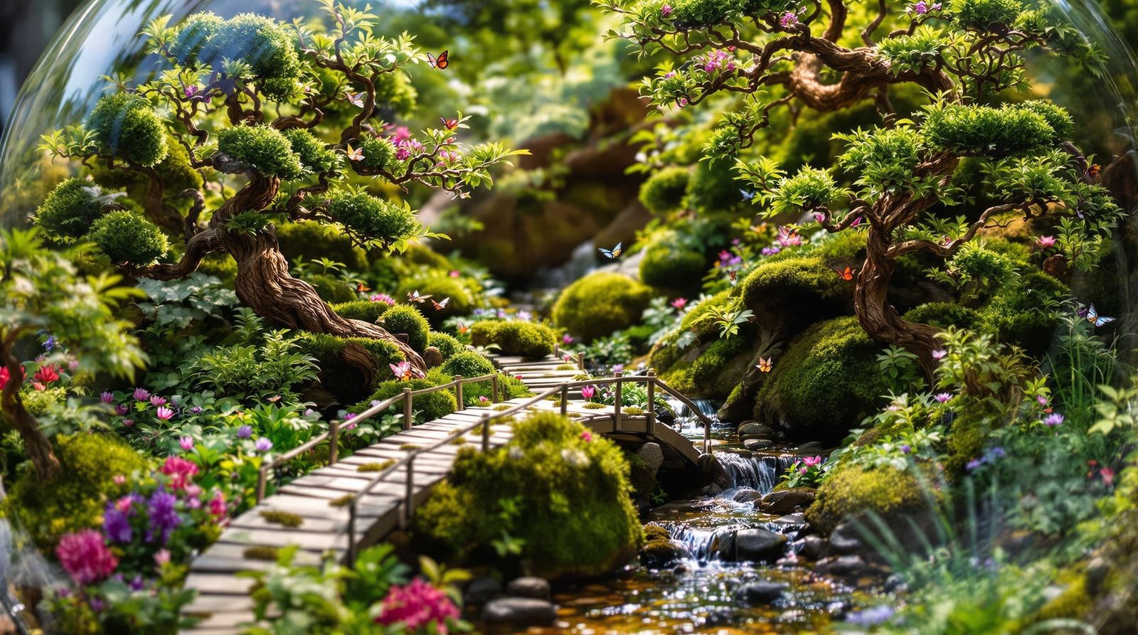 Lush Miniature World in Glass Container