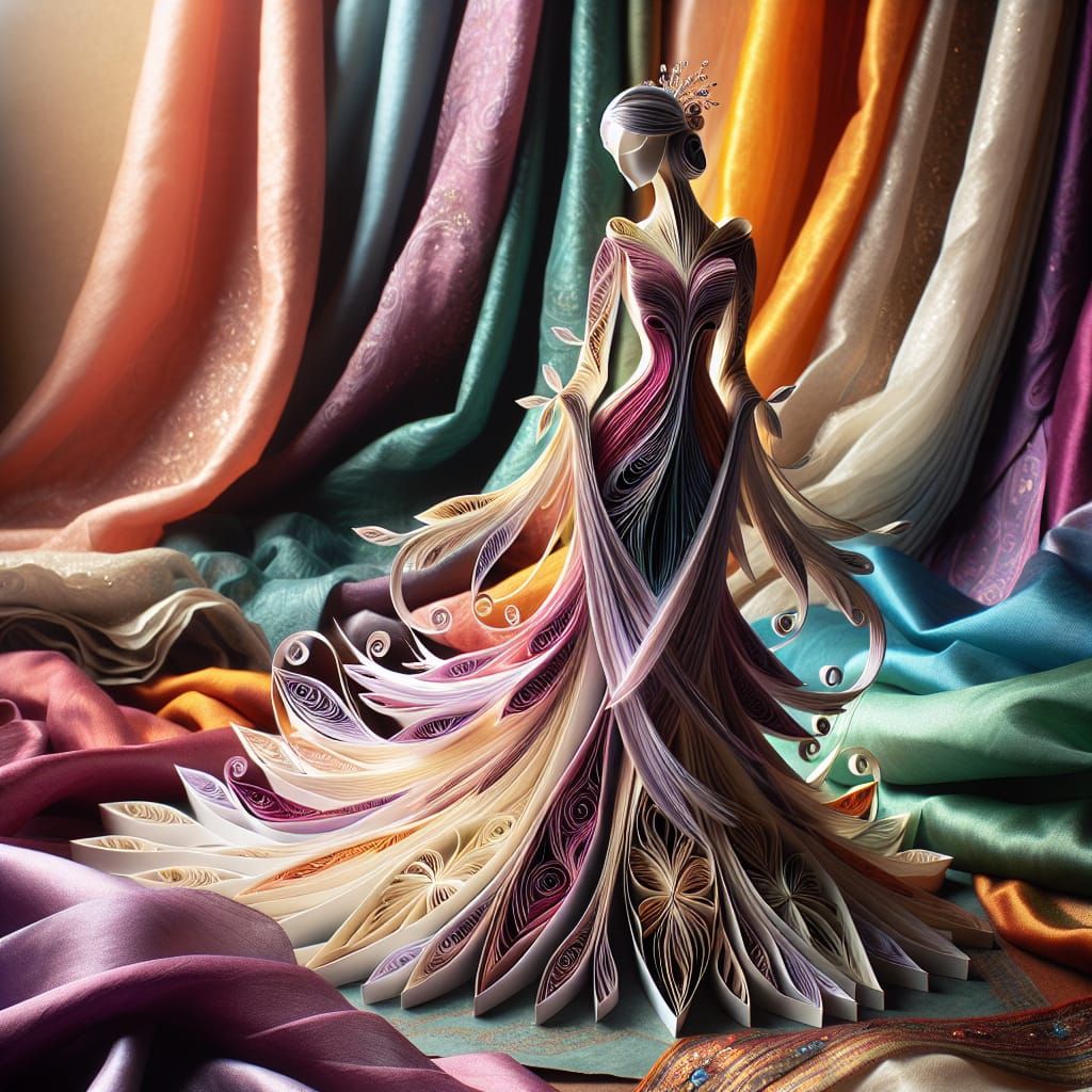 Elegant Paper Sculpture of South Asian Woman