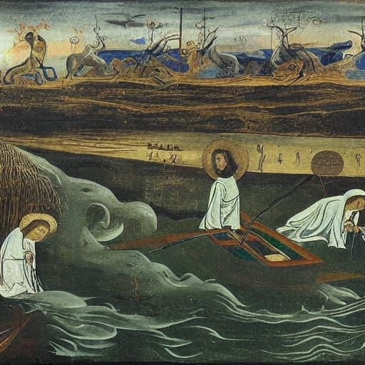 Melancholic Earth Drinker: Surreal Icon Art