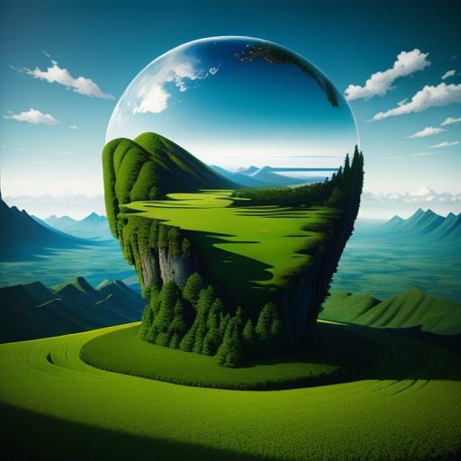 Surrealist Landscape Masterpiece in Vibrant Colors