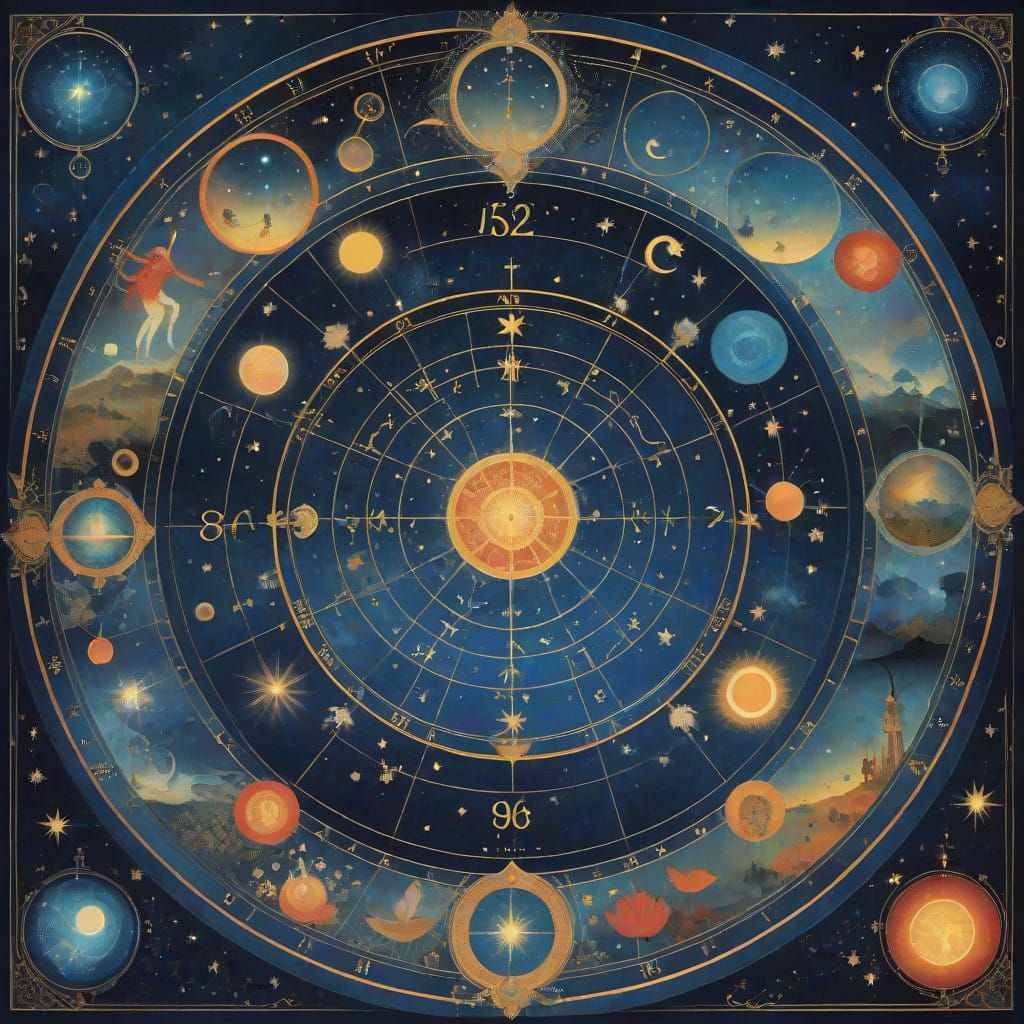Sacred Astrological Chart Illuminated by Ethereal Light