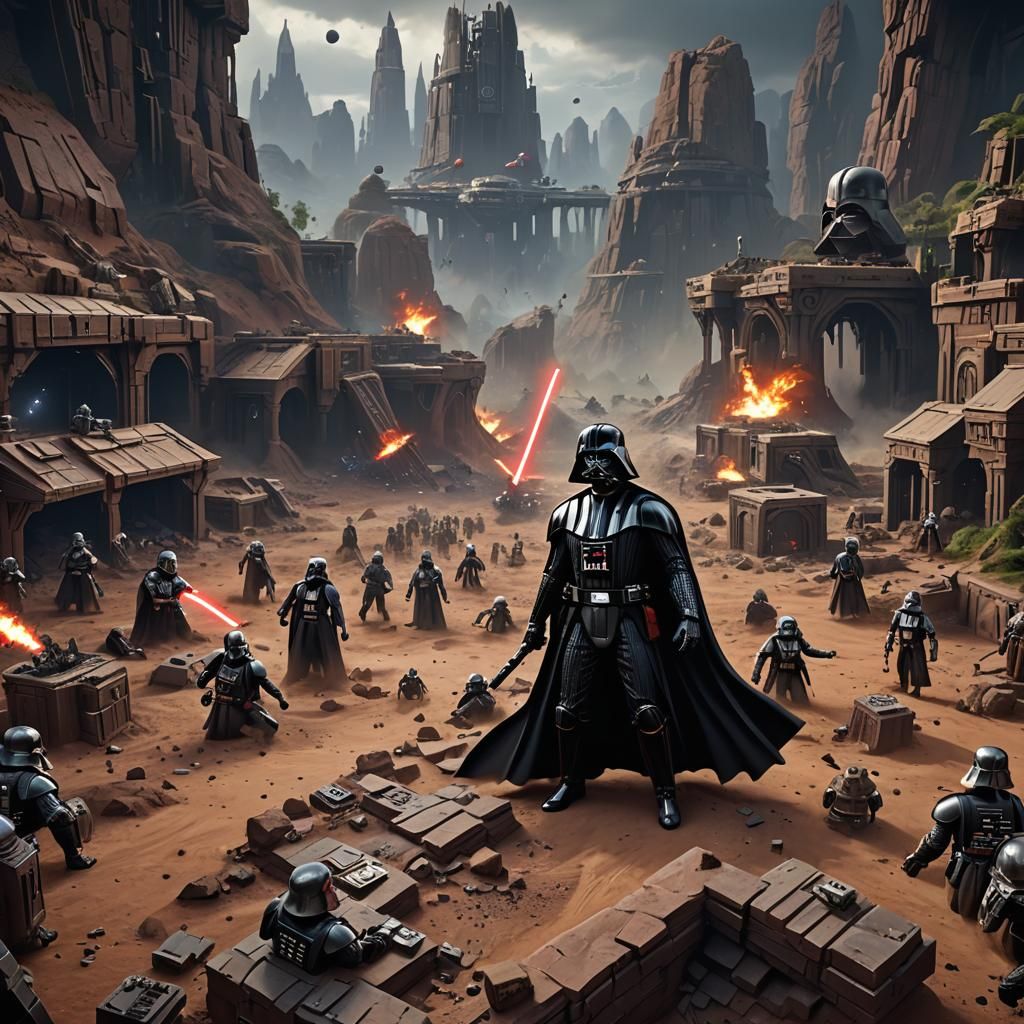 Darth Vader Plays Fortnite: Detailed Matte Painting