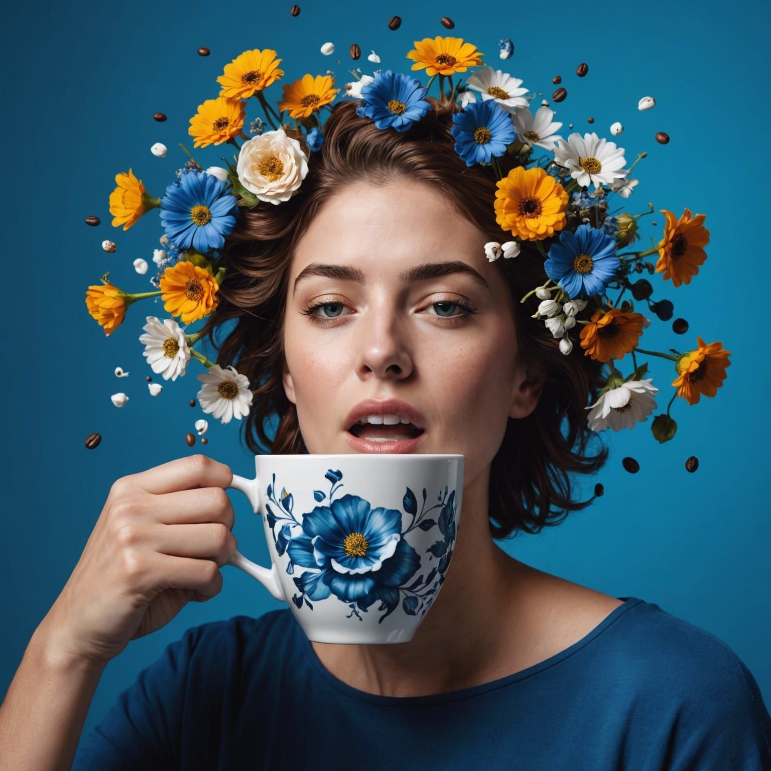 Drowning in Coffee: Hyperrealistic Caffeine Addiction Metaph...