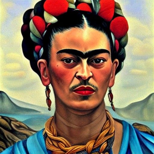 Frida Kahlo in Greece: Oil Painting