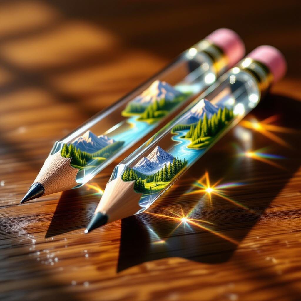 Magical Pencil Terrariums With Miniature Worlds