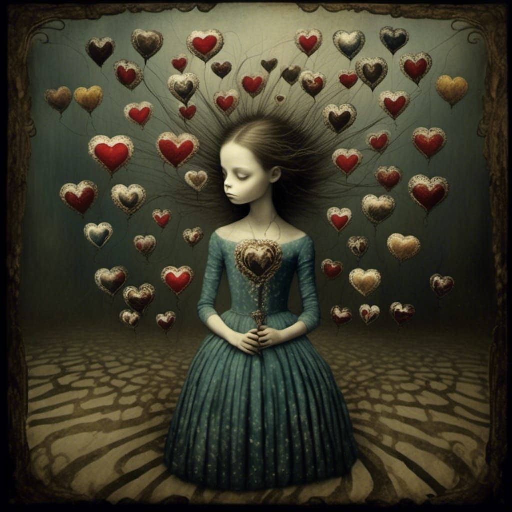 Ethereal Portrait: Girl's Perilous Journey of Love