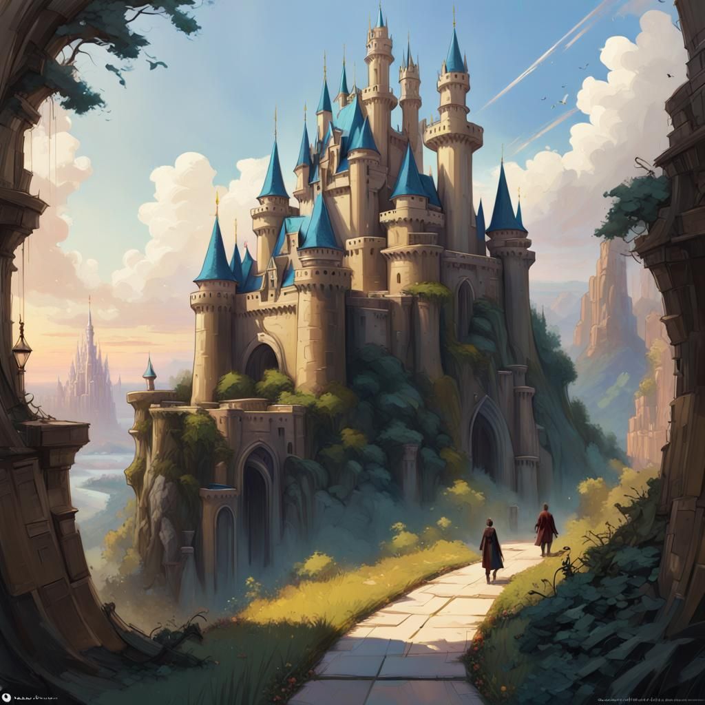Fantasy Castle in Disney Style Concept Art