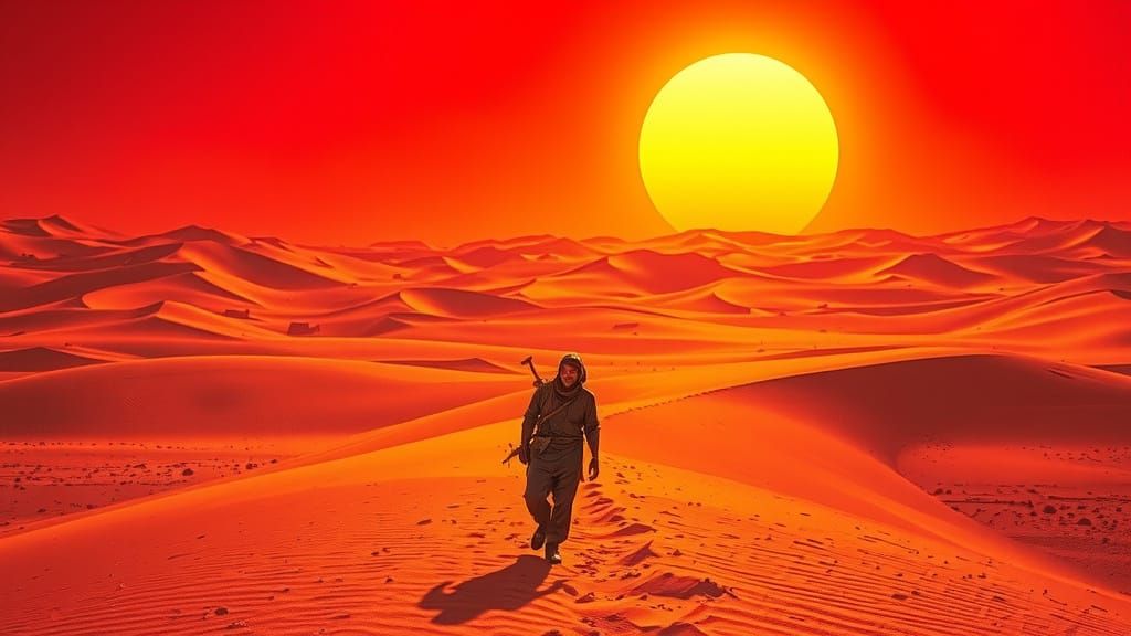 Desert Walker in Alcohol Ink Style