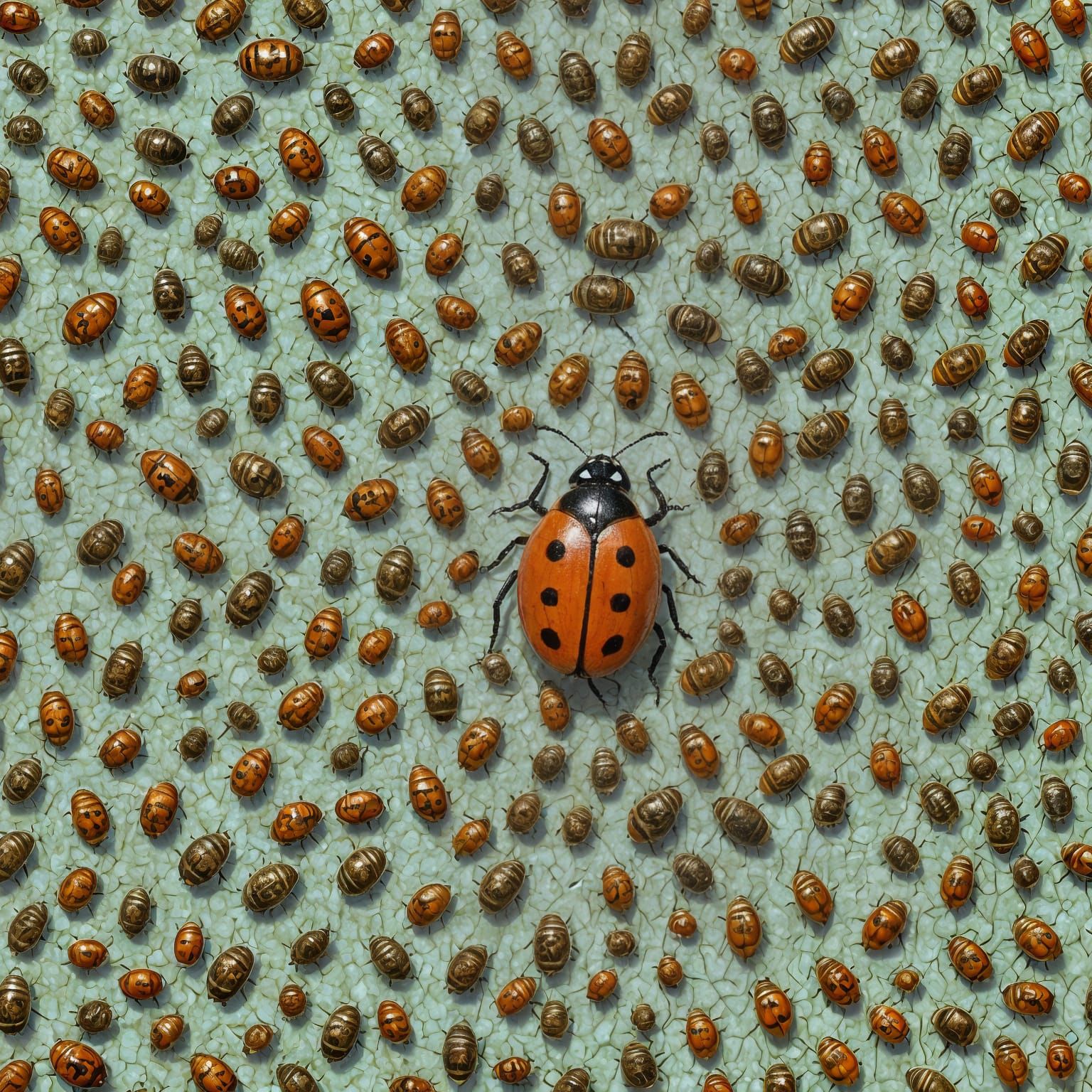 Golden Giant Ladybug on a Cliffside