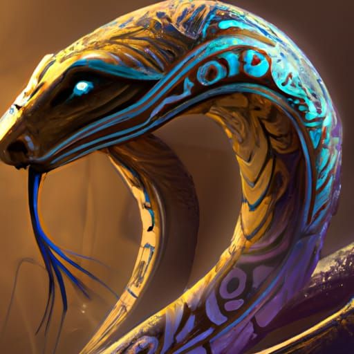 Moebius Strip Snake Portrait in Hyperdetailed Style