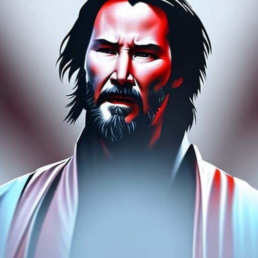 Medieval Rogue: Keanu Reeves and Darth Maul Portrait