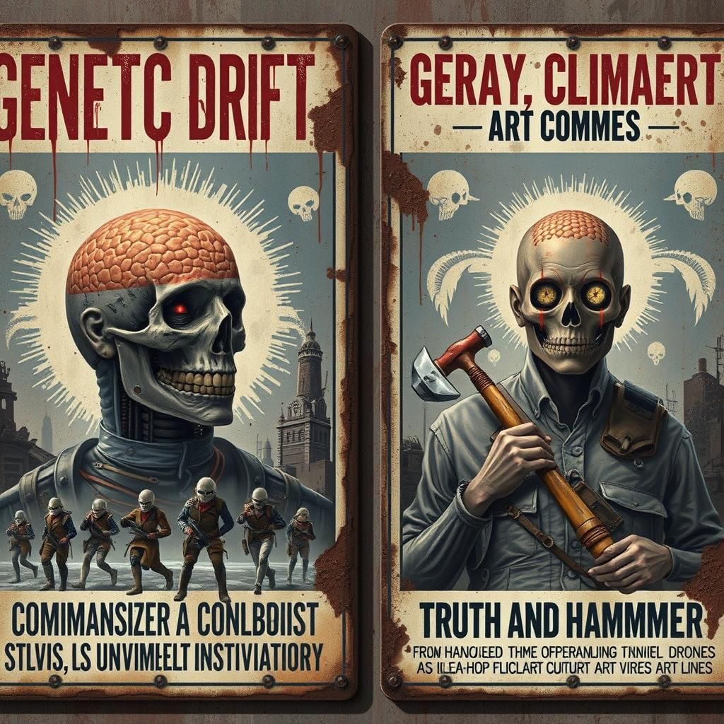 Dystopian Survivalist in Post-Apocalyptic Landscape