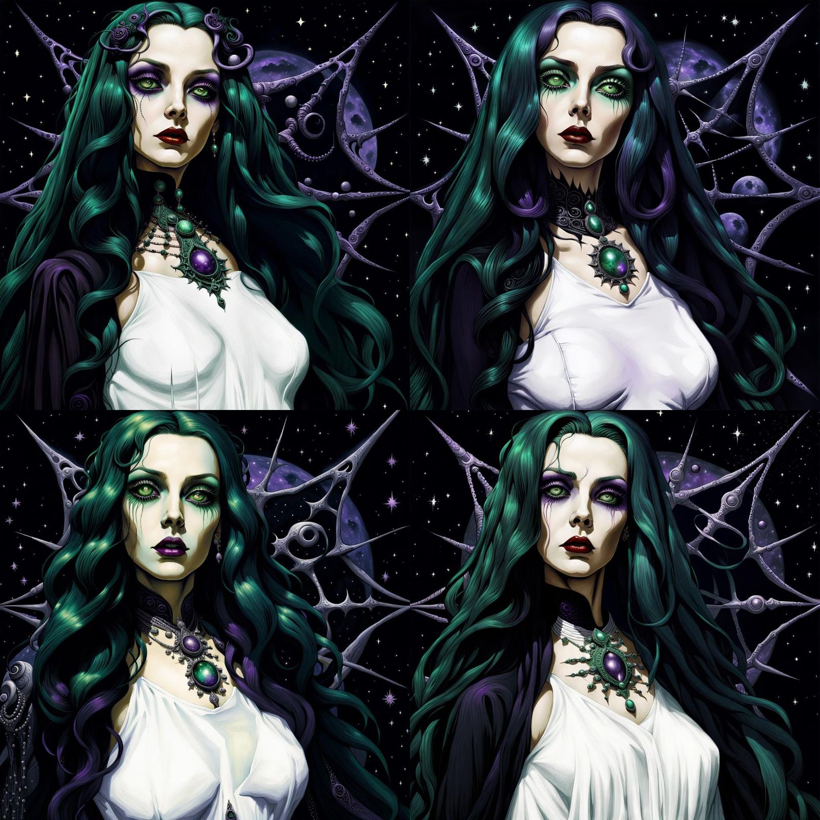 Eldritch Goddess Pinup in Dark Gothic Style