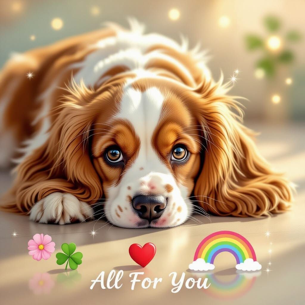 Cocker Spaniel with Charms in Pastel Colors