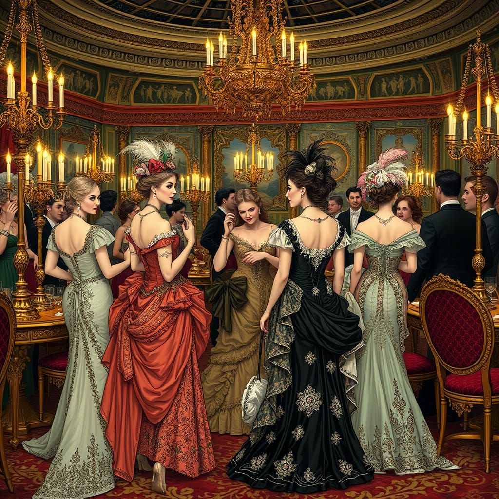 Elegant Harem Ball in Art Nouveau Style