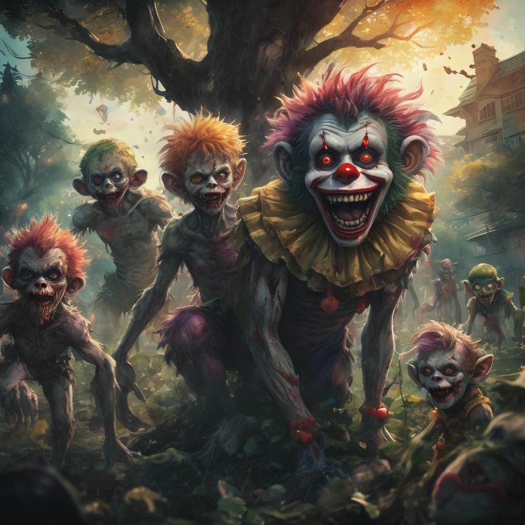 Whimsical Dark Fantasy Anime: Zombie Monkey Leprechauns