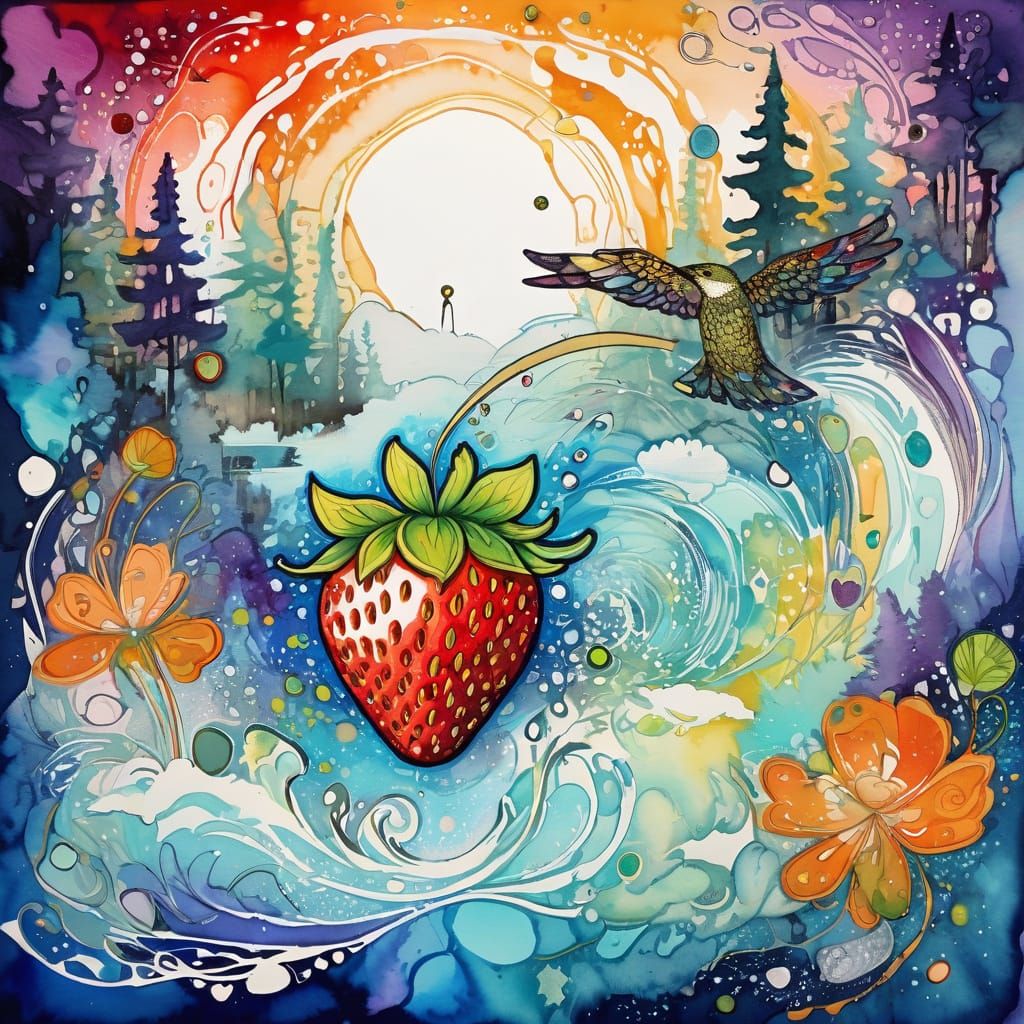 Vibrant Strawberry Sky Dreamscape