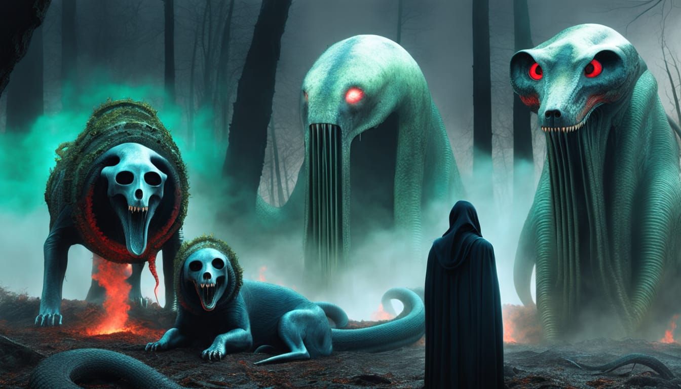 Mechanical Serpent Ouroboros in Dark Fantasy Art