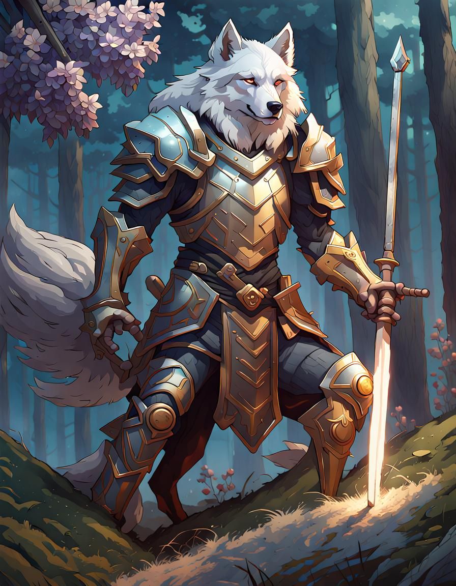 Armored Wolf Paladin Concept Art in 3D