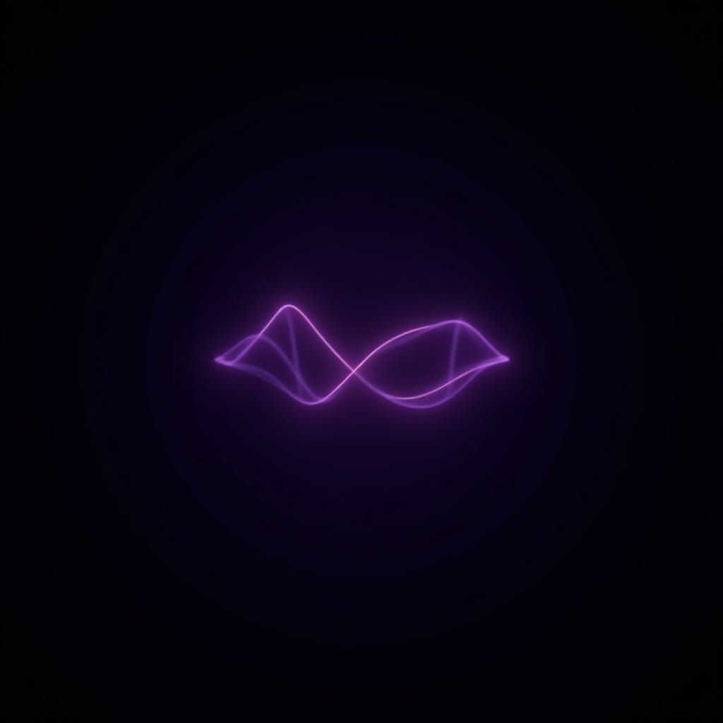 Futuristic Neon Logo Design: Abstract Sound Wave Symbol