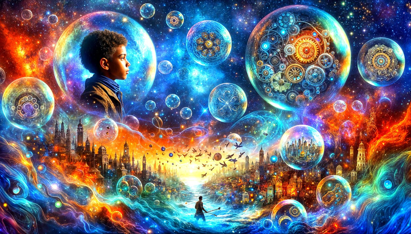 A Frozen Moment In Time of A Boy Unaware of His Power To Conjure Worlds In The Multiverse..