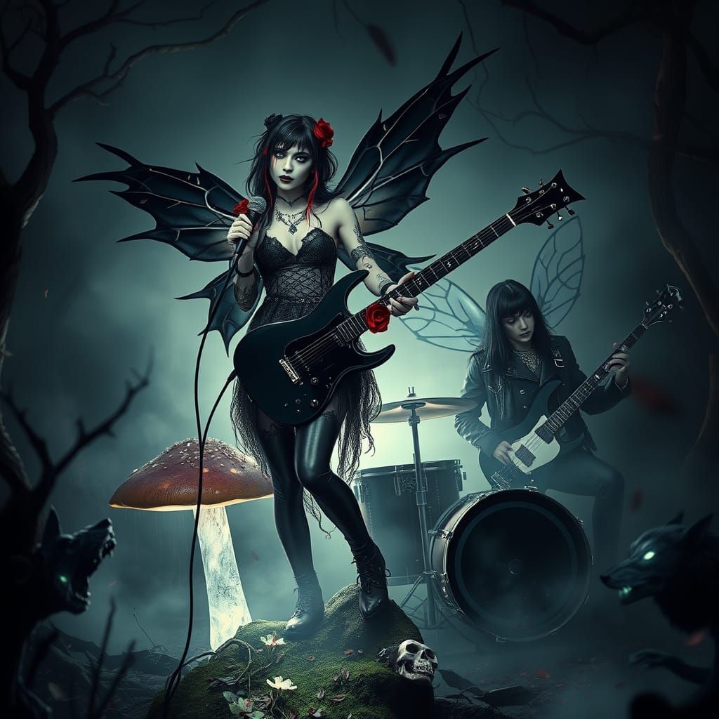 Ethereal Rebellion in Dark, Mystical Forest