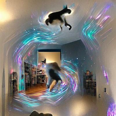 Leaping through a portal into another dimension