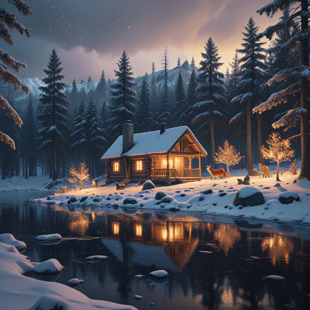 Winter Wonderland in Vibrant Oil Paint