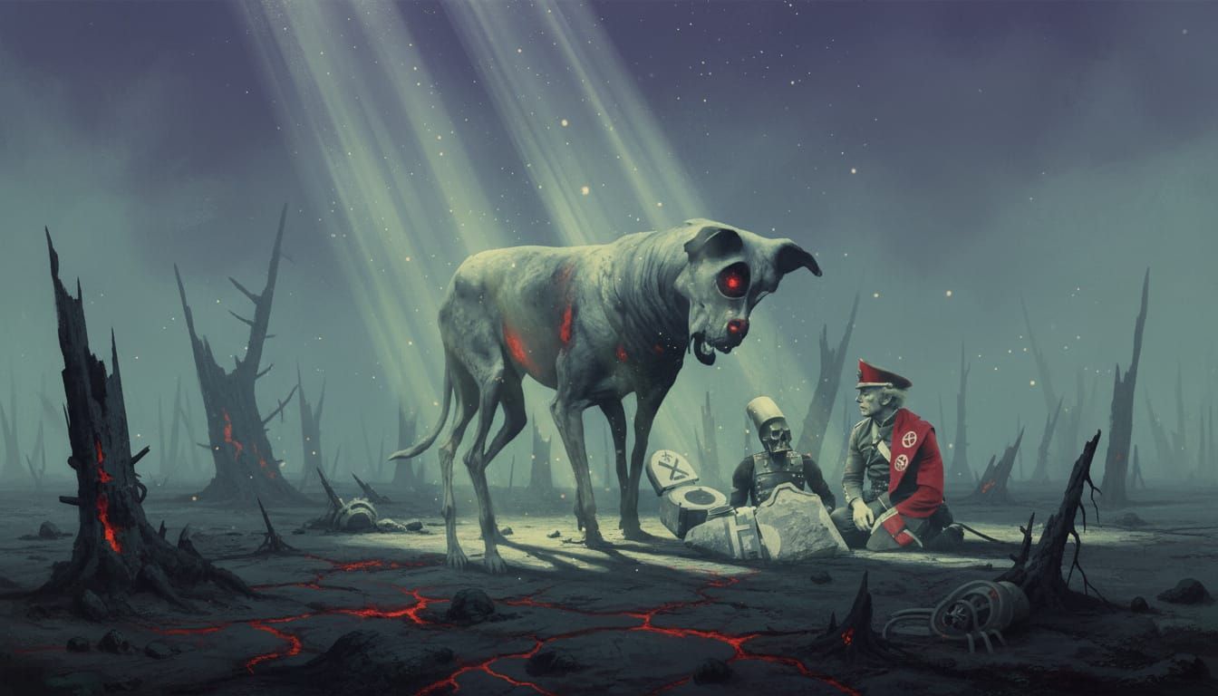 Surreal Figure in Dramatic Volumetric Light