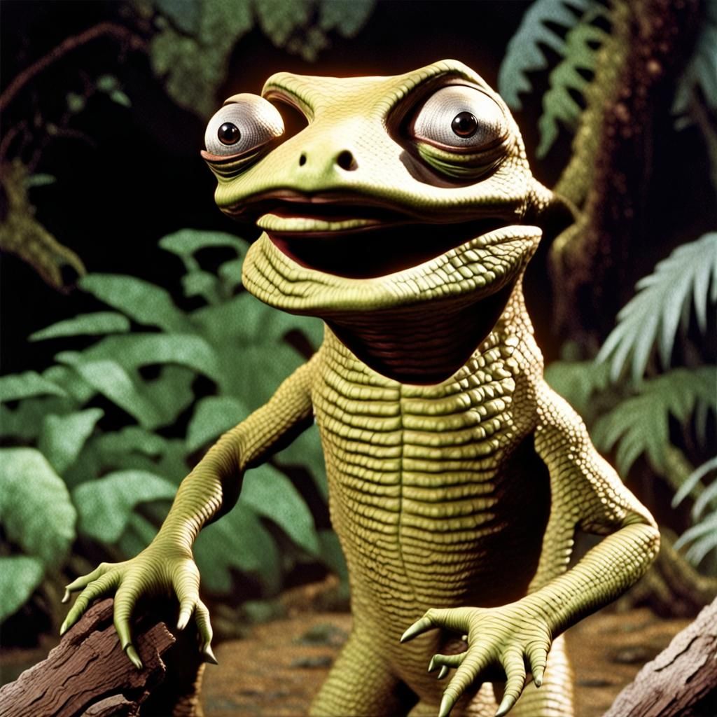 Hyperrealistic Sleestak from Land of the Lost