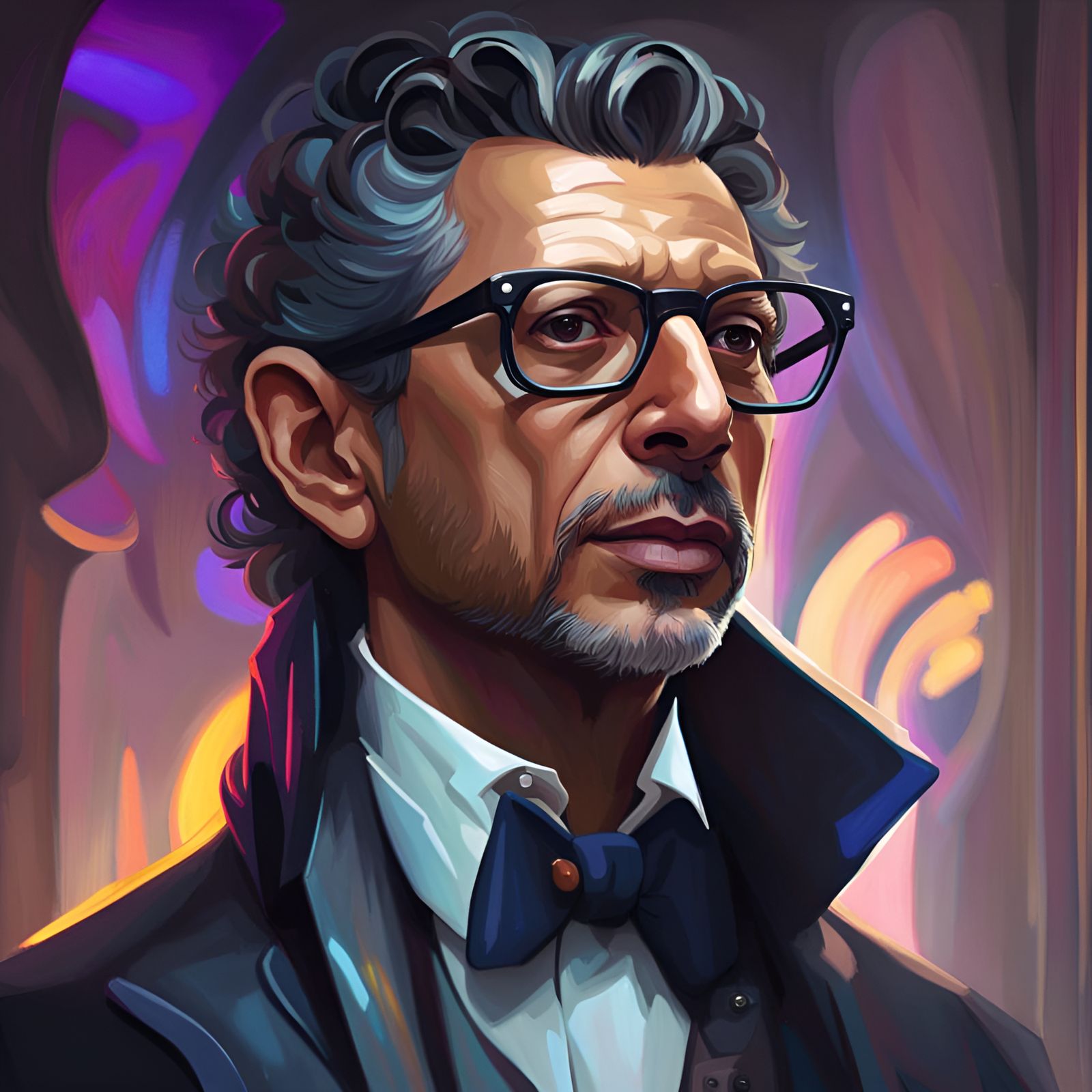 Detailed Portrait with Dynamic Lighting in Digital Art Style