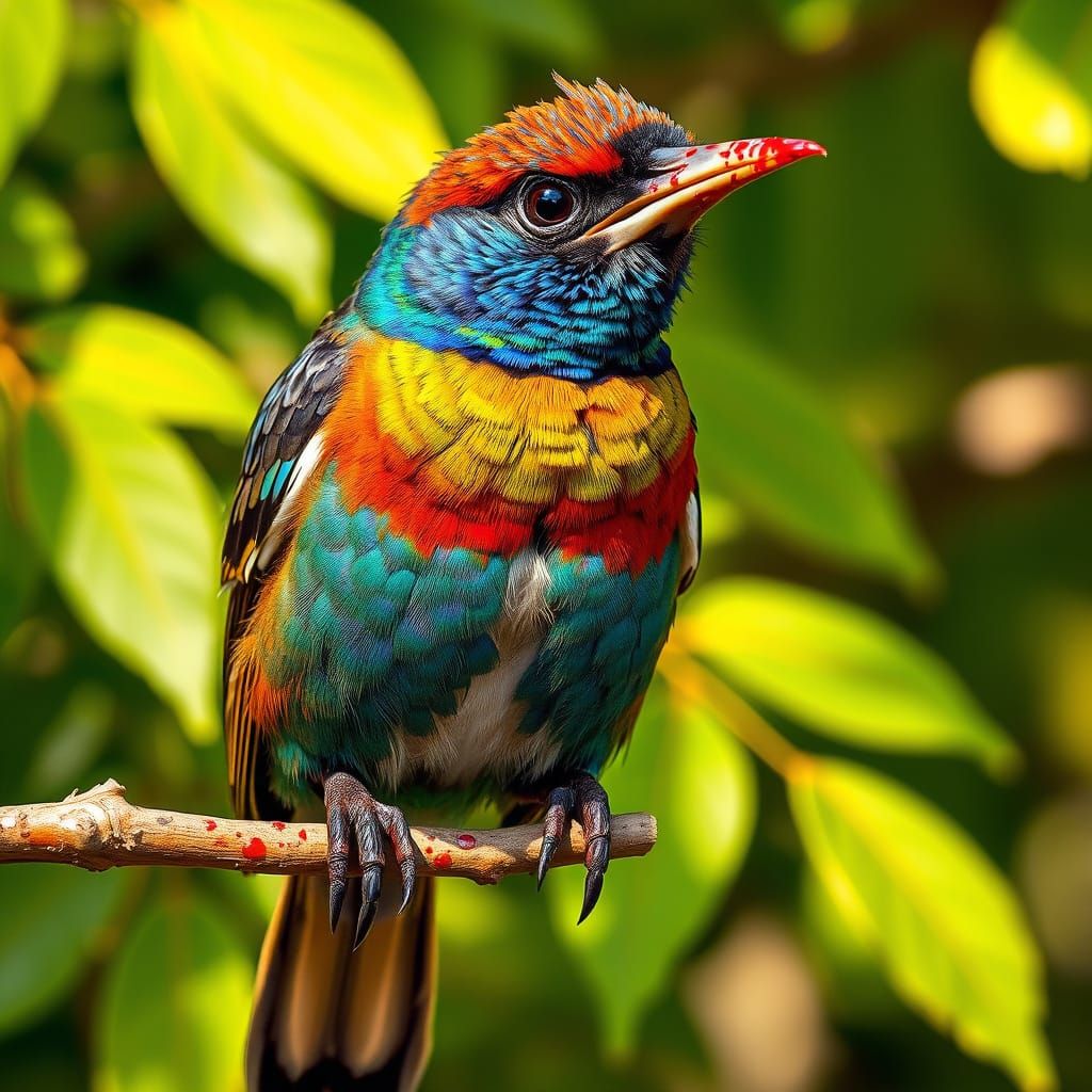 Vibrant, Ferocious Bird of Paradise