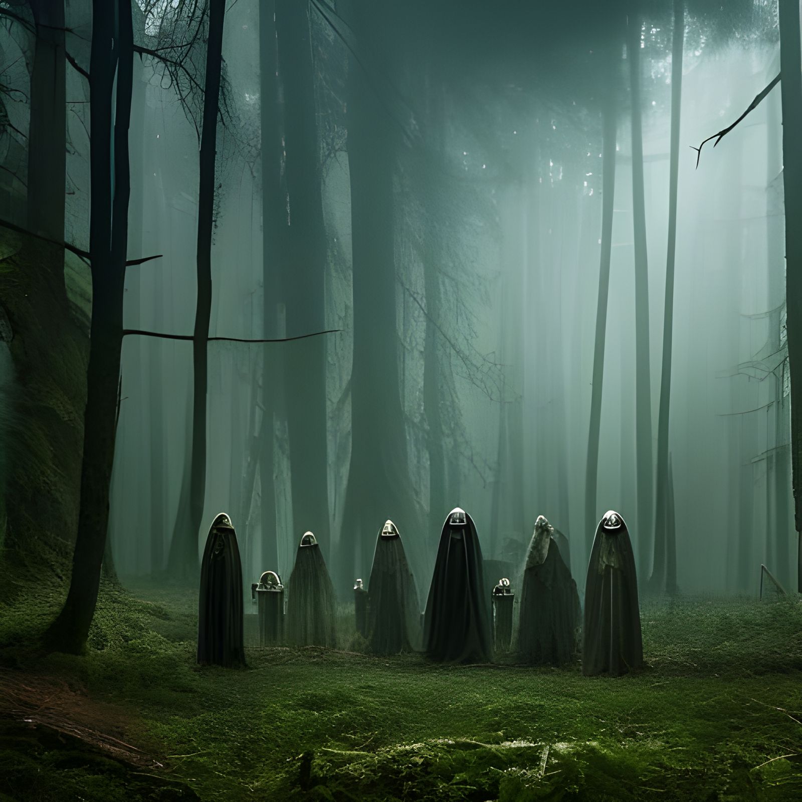 Eerie Witches' Sabbath in Spooky Forest